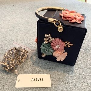 Brand New AOVO Box Clutch Purse